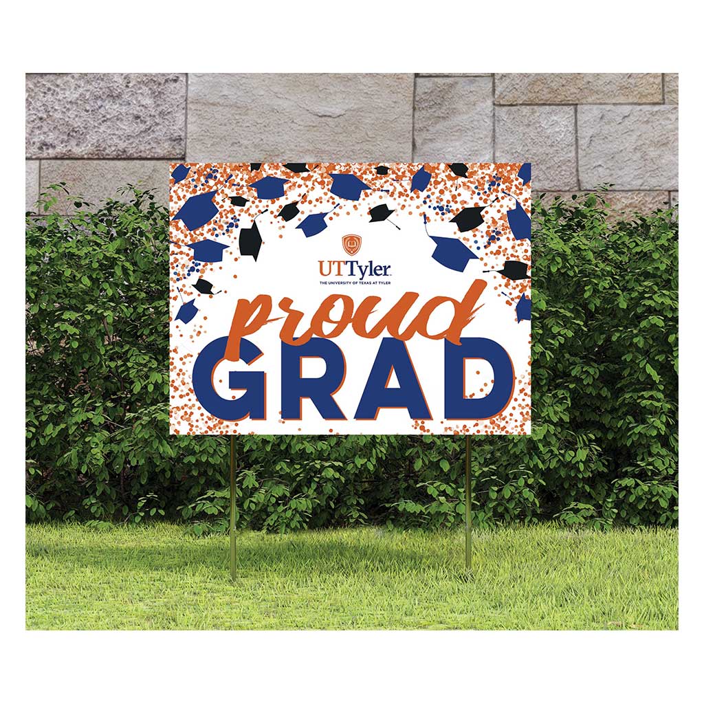 18x24 Lawn Sign Grad with Cap and Confetti University of Texas at Tyler Patroits