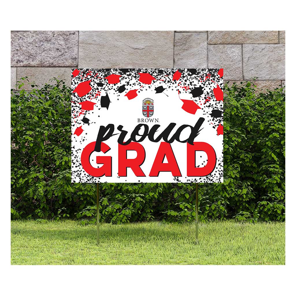 18x24 Lawn Sign Grad with Cap and Confetti Brown Bears