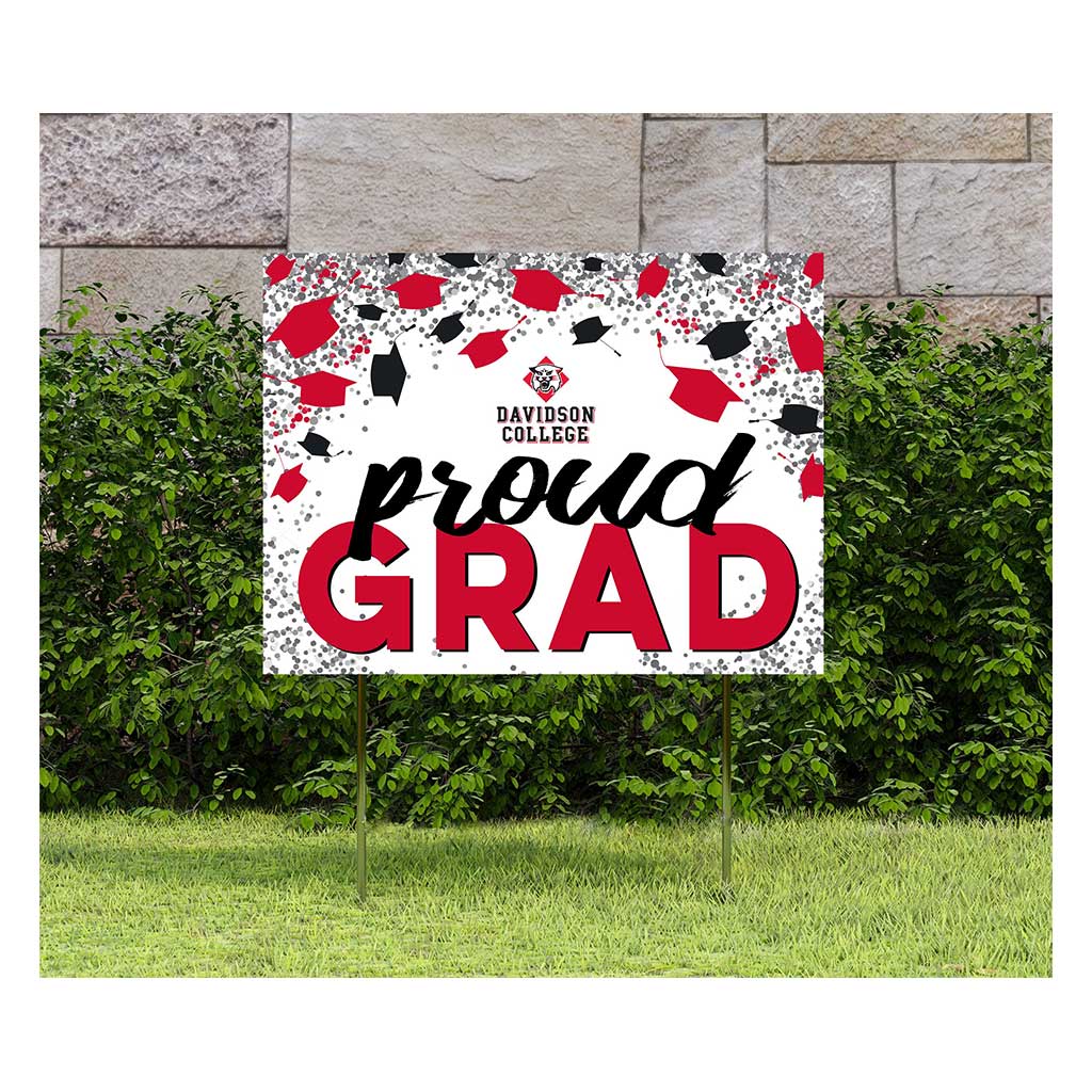 18x24 Lawn Sign Grad with Cap and Confetti Davidson College