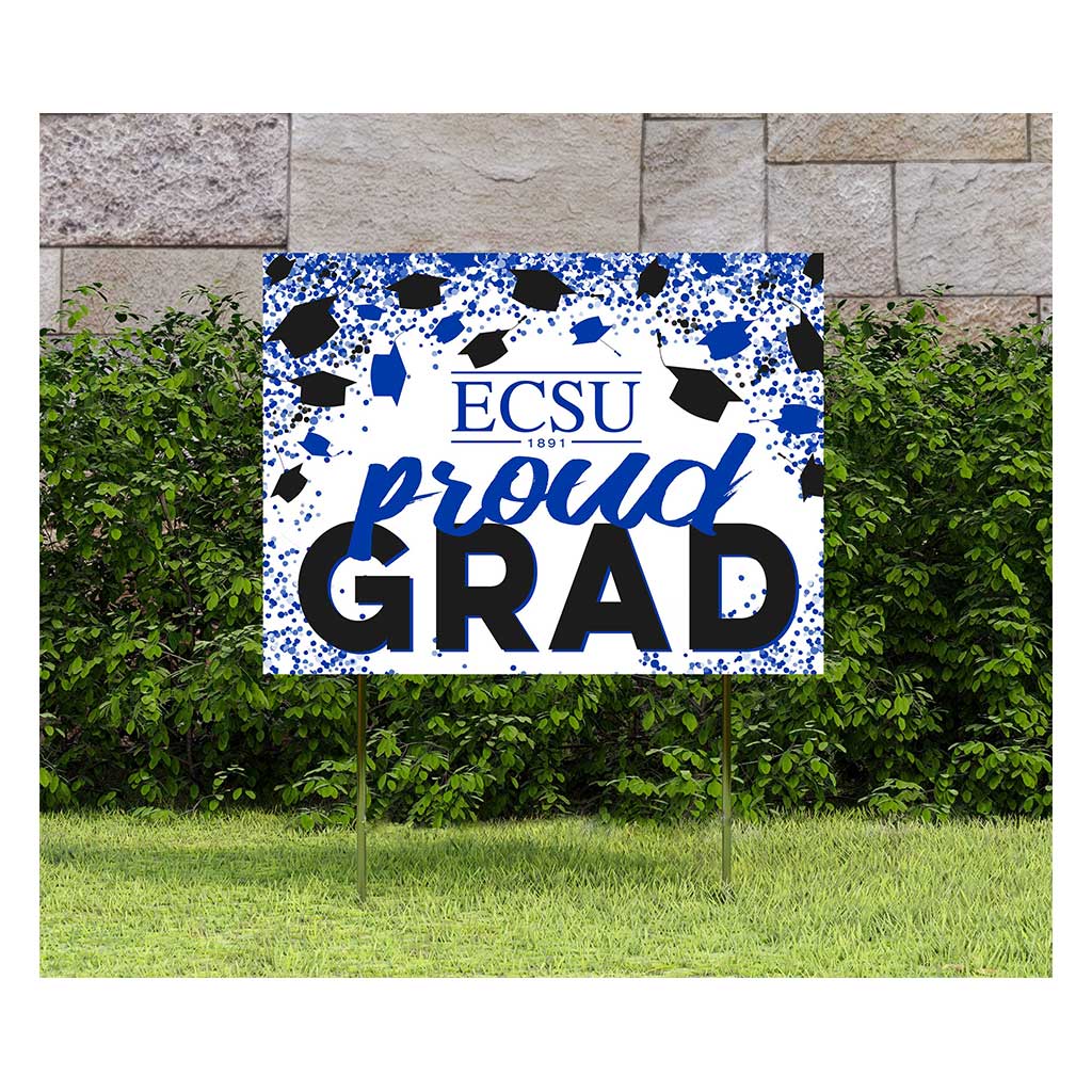 18x24 Lawn Sign Grad with Cap and Confetti Elizabeth City State Vikings