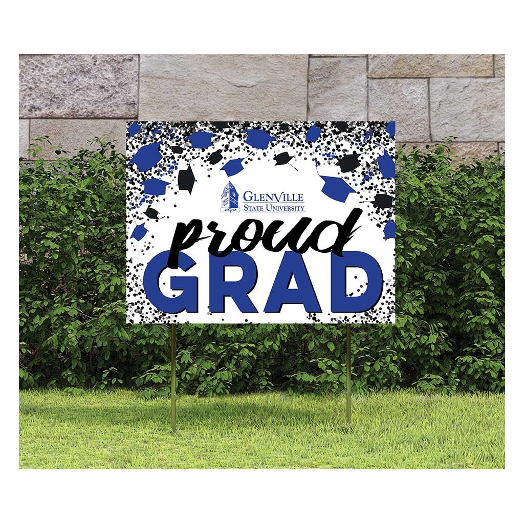 18x24 Lawn Sign Grad with Cap and Confetti Glenville State Pioneers
