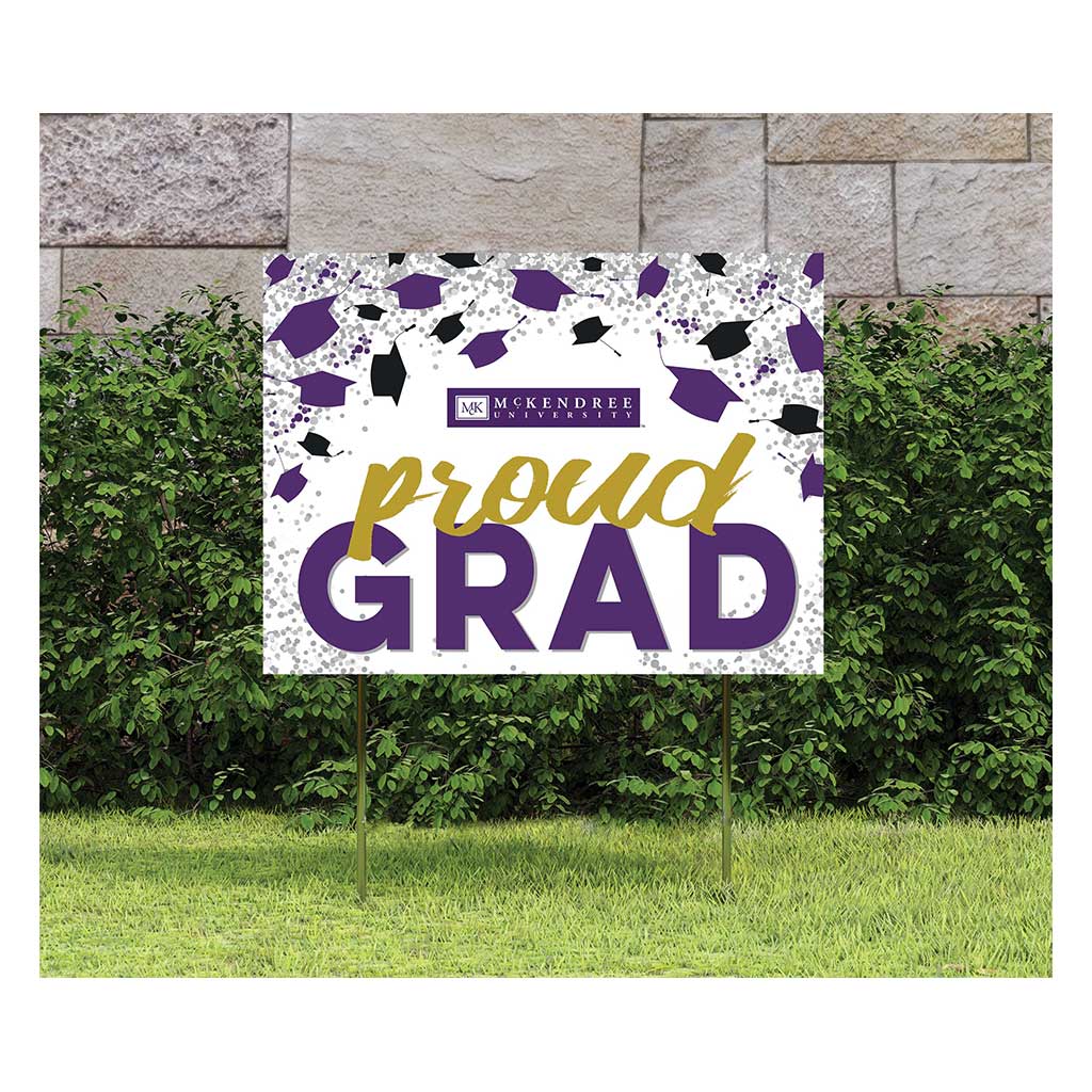 18x24 Lawn Sign Grad with Cap and Confetti McKendree University Bearcats