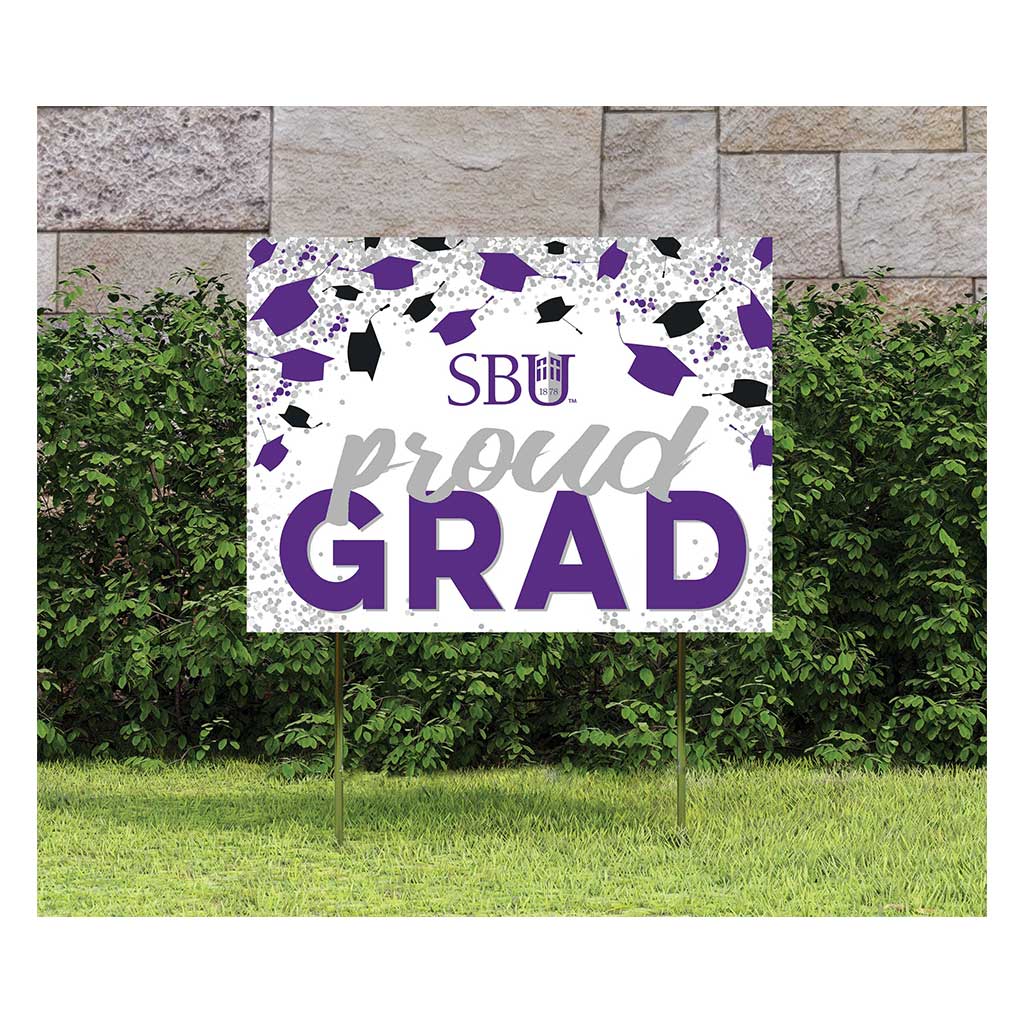 18x24 Lawn Sign Grad with Cap and Confetti Southwest Baptist Bearcats