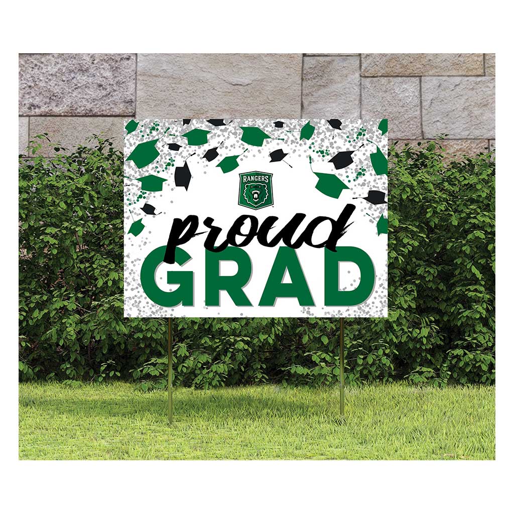 18x24 Lawn Sign Grad with Cap and Confetti University of Wisconsin Parkside Rangers