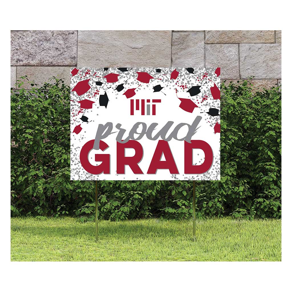 18x24 Lawn Sign Proud Grad with Cap and Confetti Massachusetts Institute Of Technology Engineers