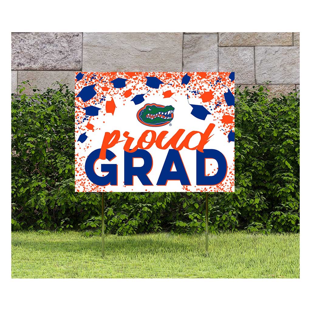18x24 Lawn Sign Grad with Cap and Confetti Florida Gators