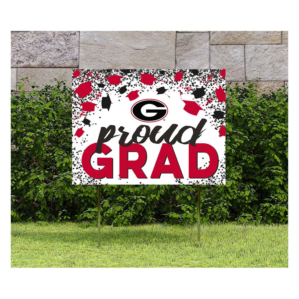 18x24 Lawn Sign Grad with Cap and Confetti Georgia Bulldogs