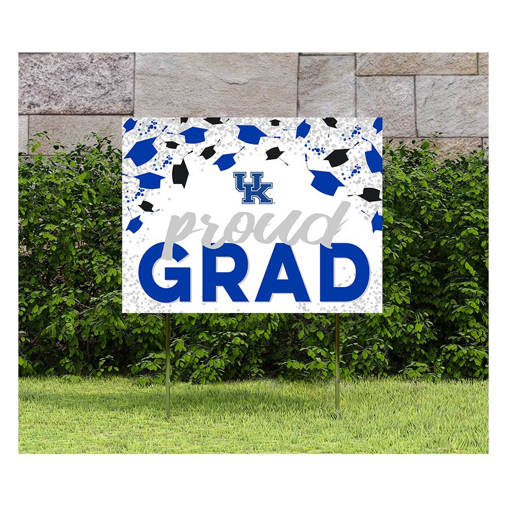 18x24 Lawn Sign Grad with Cap and Confetti Kentucky Wildcats