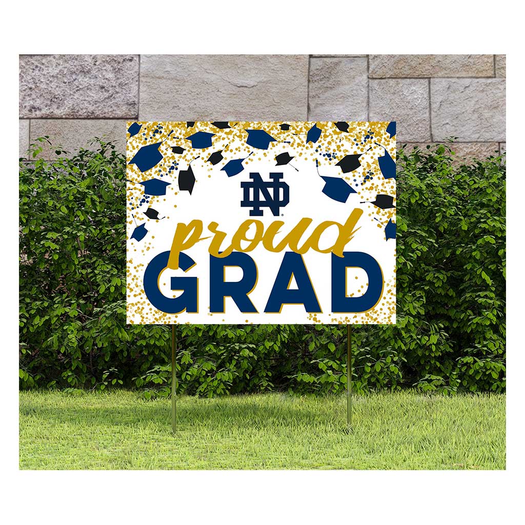 18x24 Lawn Sign Grad with Cap and Confetti Notre Dame Fighting Irish