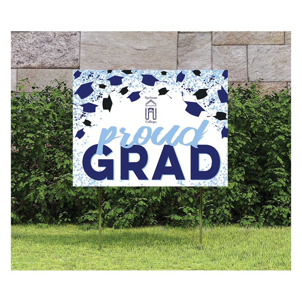 18x24 Lawn Sign Proud Grad with Cap and Confetti Spelman College