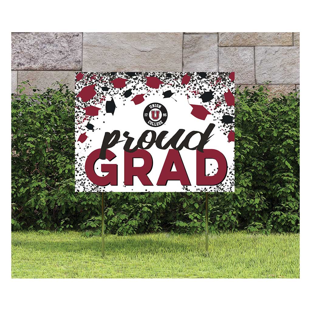 18x24 Lawn Sign Grad with Cap and Confetti Union College
