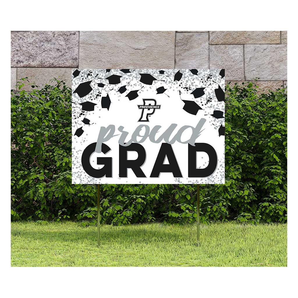 18x24 Lawn Sign Grad with Cap and Confetti Providence Friars