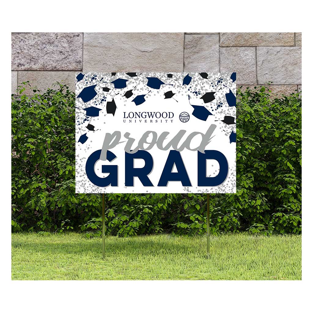 18x24 Lawn Sign Grad with Cap and Confetti Longwood Lancers