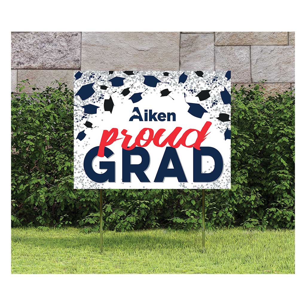 18x24 Lawn Sign Grad with Cap and Confetti South Carolina Aiken PACERS