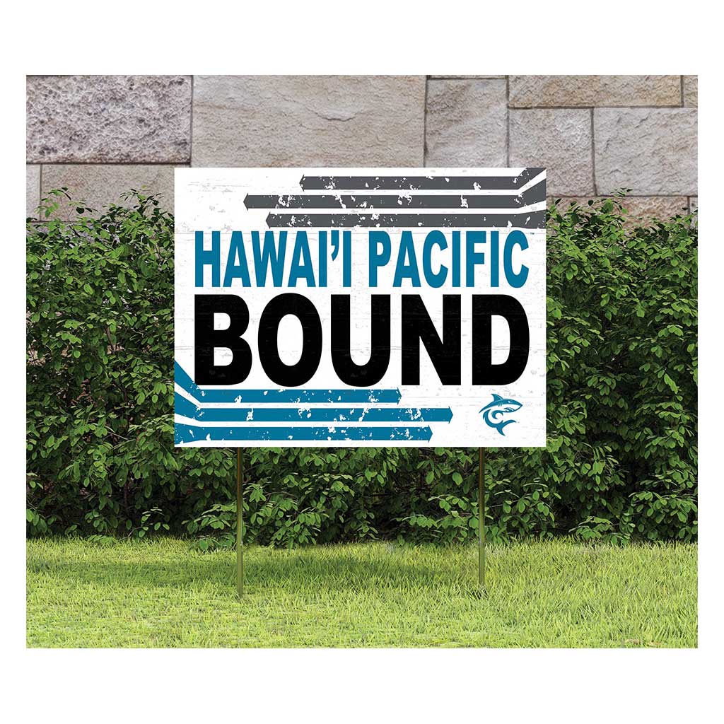 18x24 Lawn Sign Retro School Bound Hawaii Pacific University Sharks