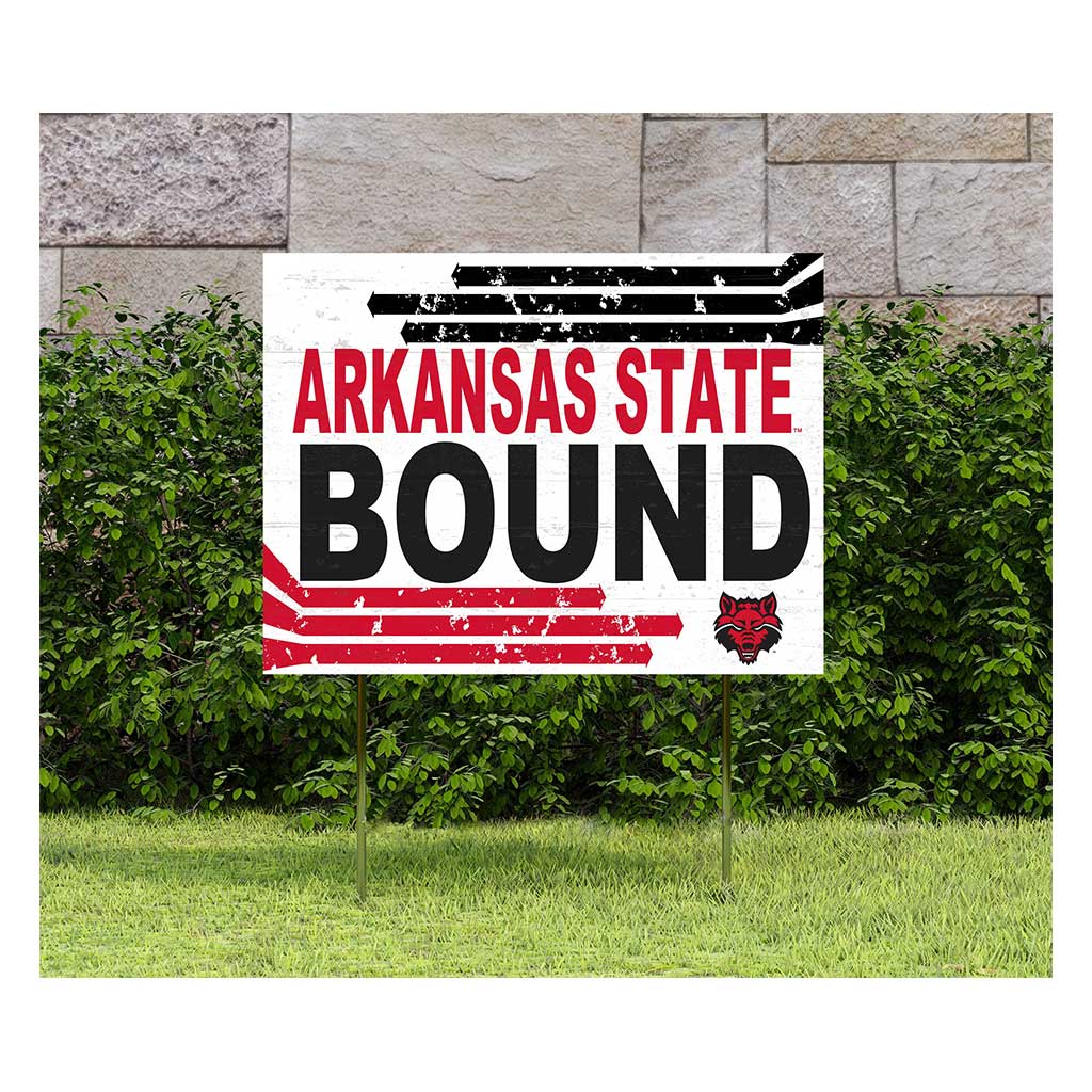 18x24 Lawn Sign Retro School Bound Arkansas State Red Wolves