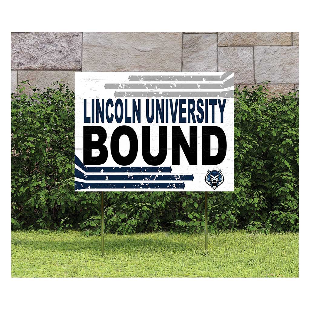 18x24 Lawn Sign Retro School Bound Lincoln University Blue Tigers