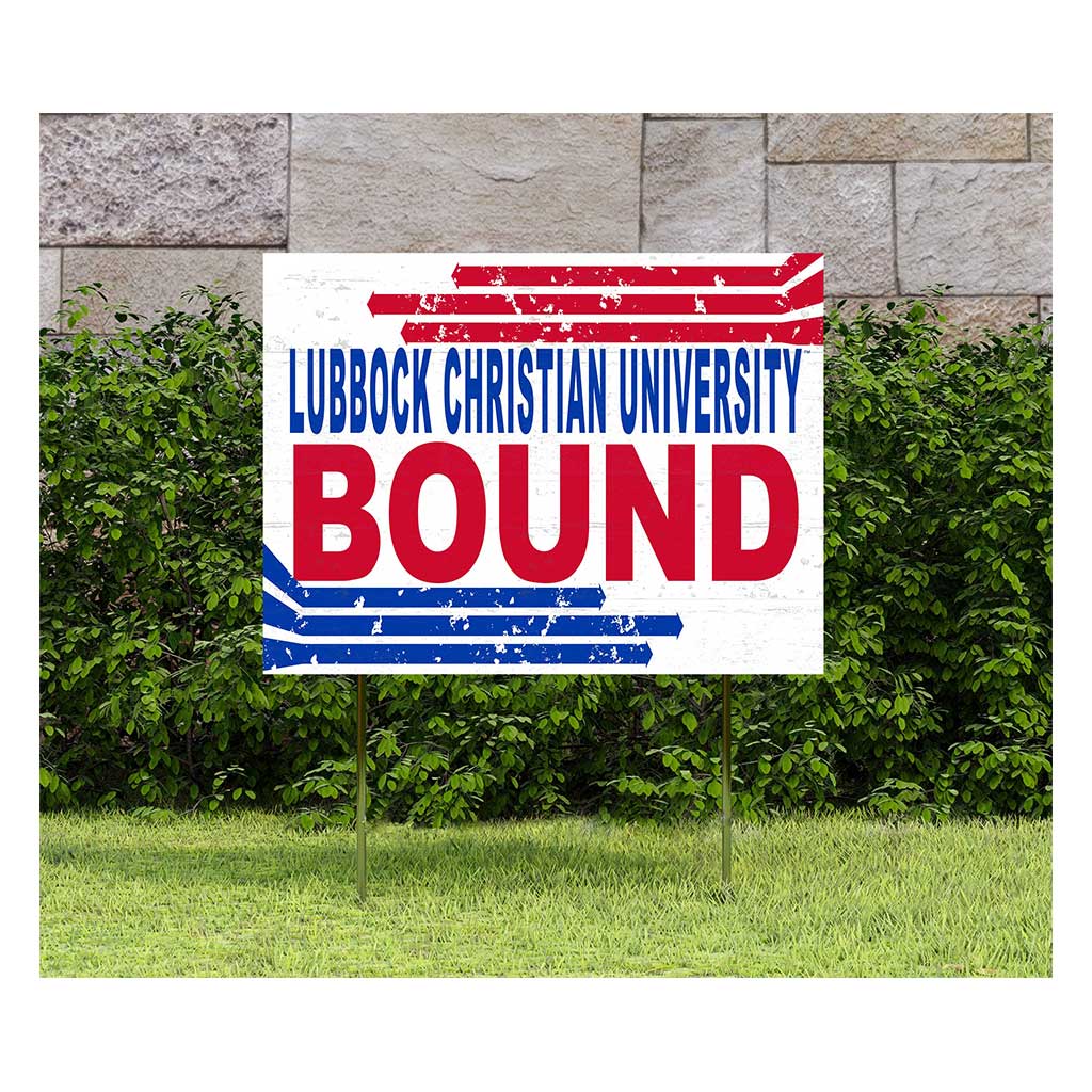 18x24 Lawn Sign Retro School Bound Lubbock Christian Chaparrals