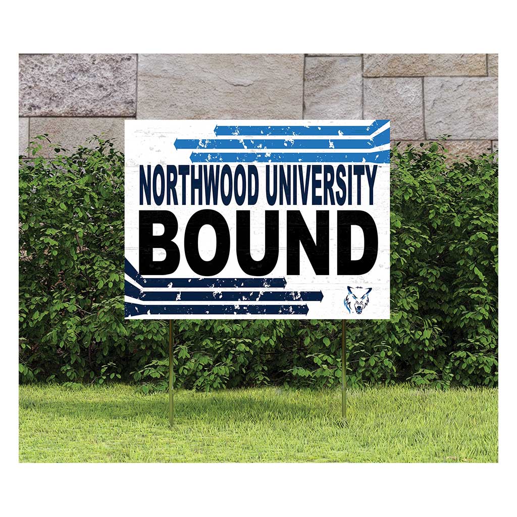 18x24 Lawn Sign Retro School Bound Northwood University Wolves