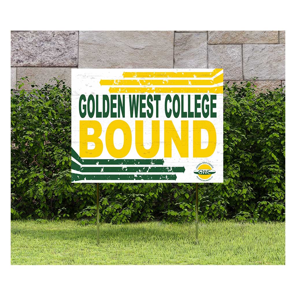 18x24 Lawn Sign Retro School Bound Golden West Coast College Rustlers