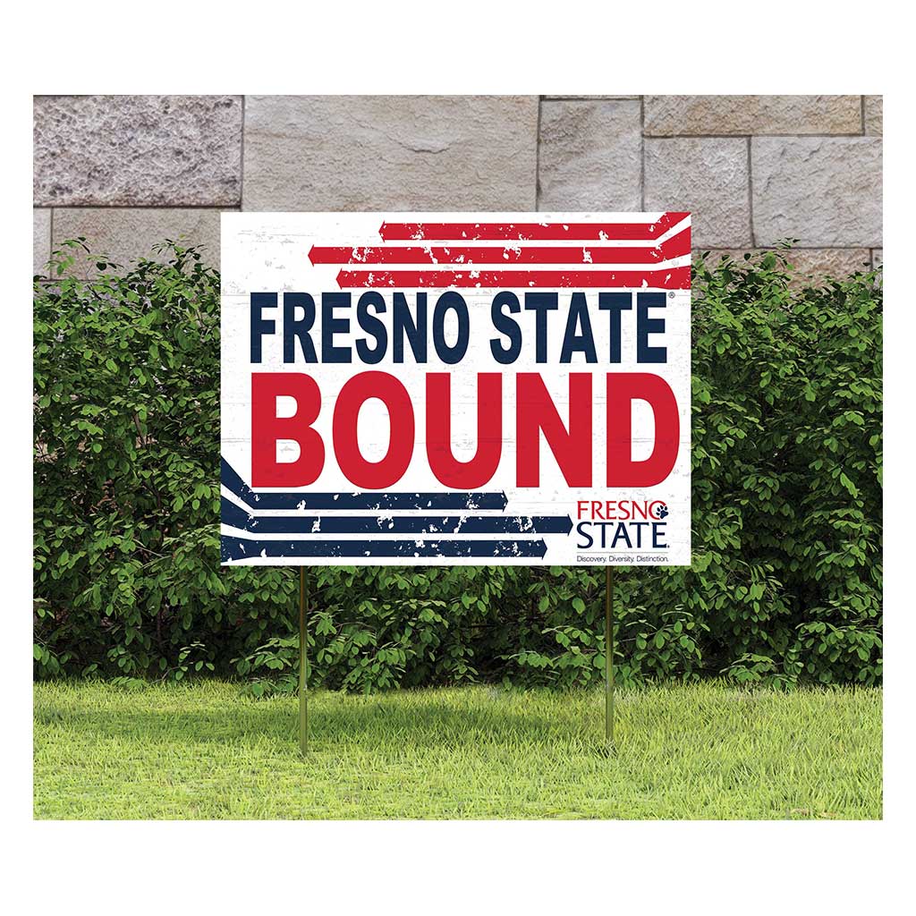 18x24 Lawn Sign Retro School Bound Fresno State Bulldogs