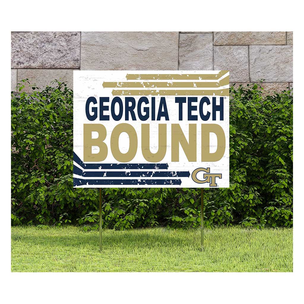 18x24 Lawn Sign Retro School Bound Georgia Tech Yellow Jackets