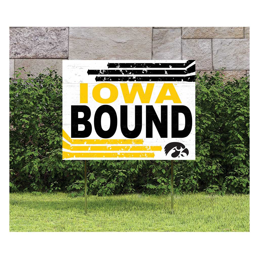 18x24 Lawn Sign Retro School Bound Iowa Hawkeyes