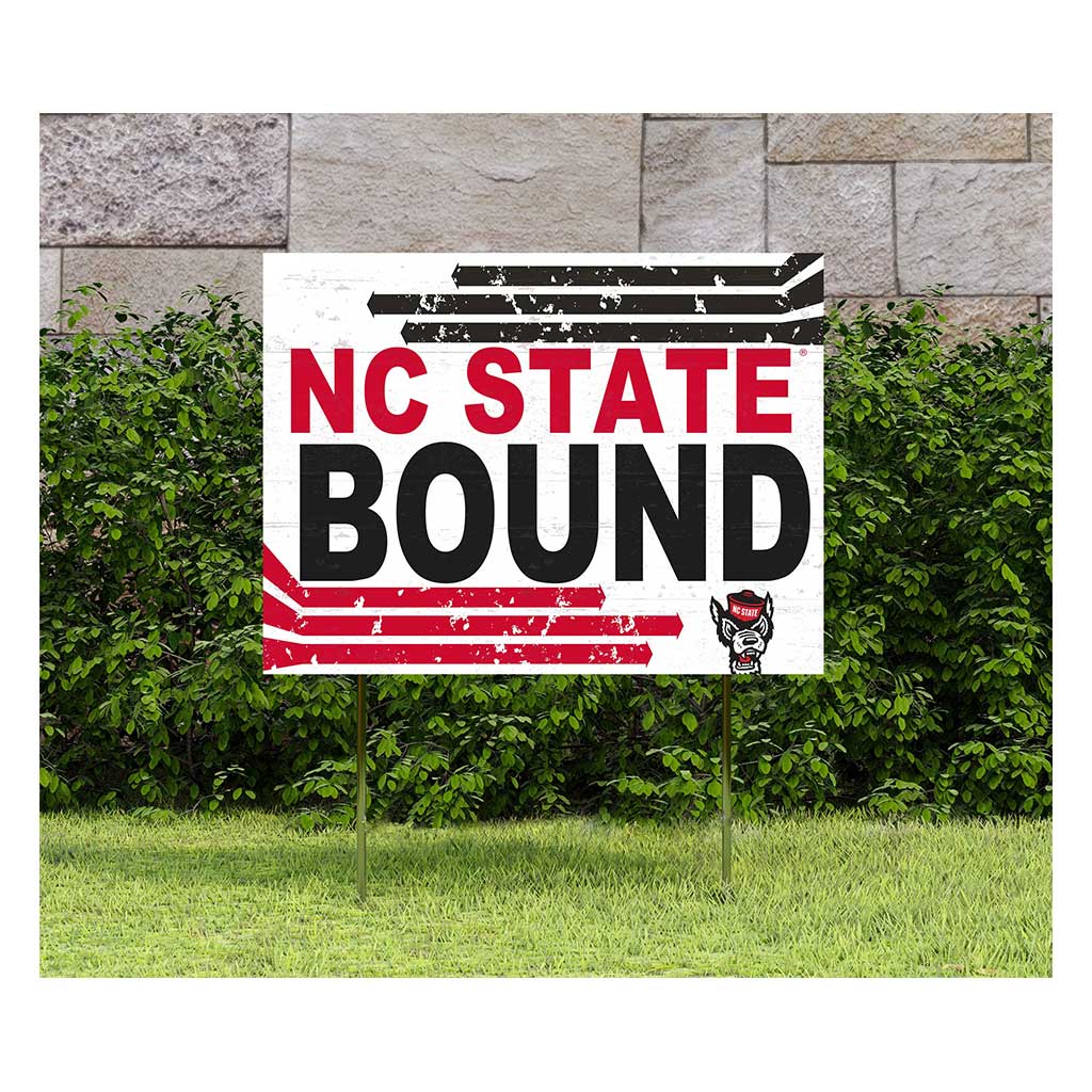 18x24 Lawn Sign Retro School Bound North Carolina State Wolfpack