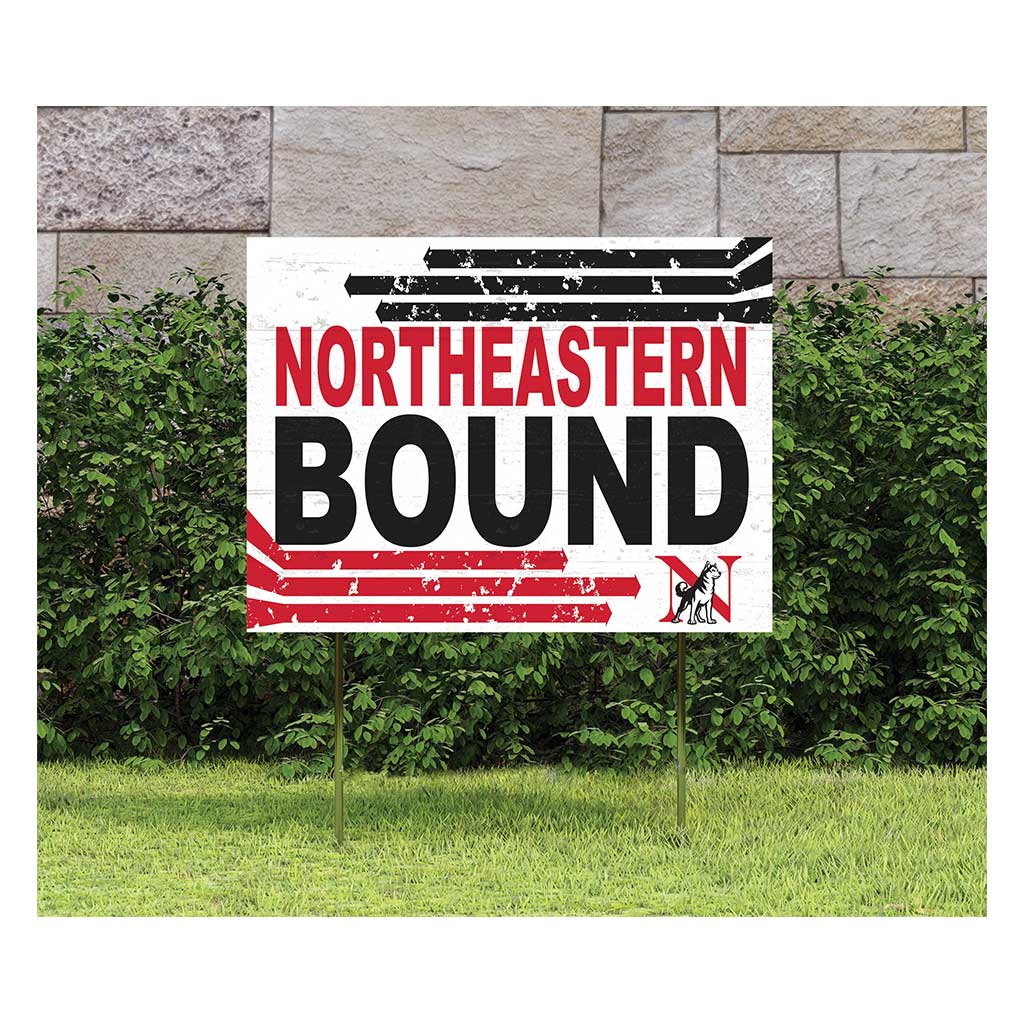 18x24 Lawn Sign Retro School Bound Northeastern Huskies