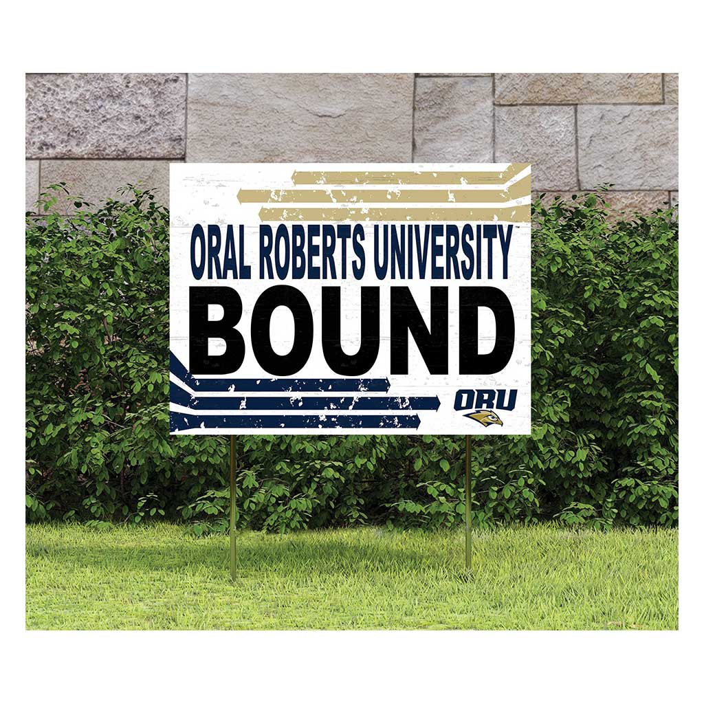 18x24 Lawn Sign Retro School Bound Oral Roberts Golden Eagles