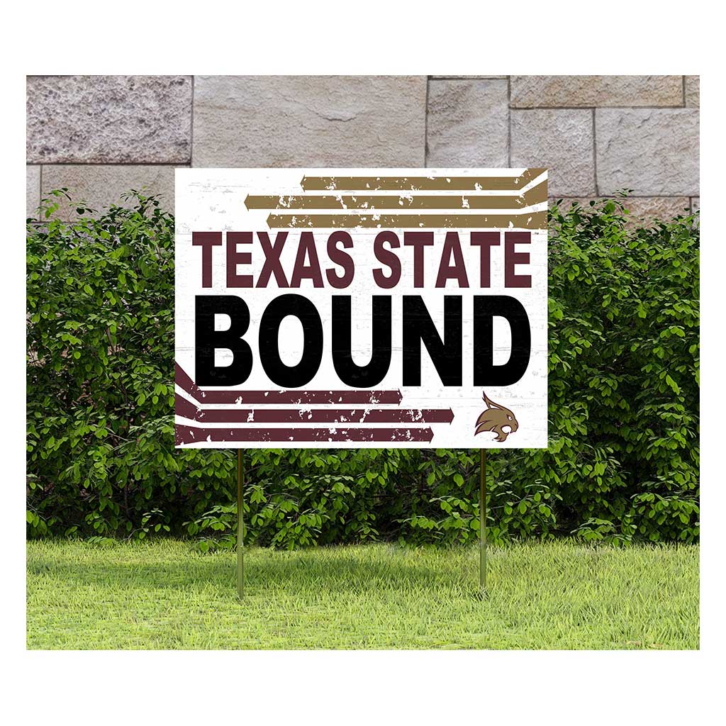 18x24 Lawn Sign Retro School Bound Texas State Bobcats