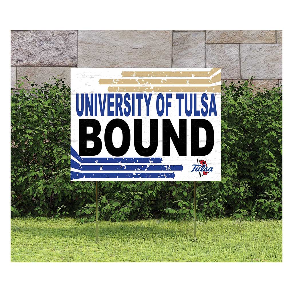 18x24 Lawn Sign Retro School Bound Tulsa Golden Hurricane