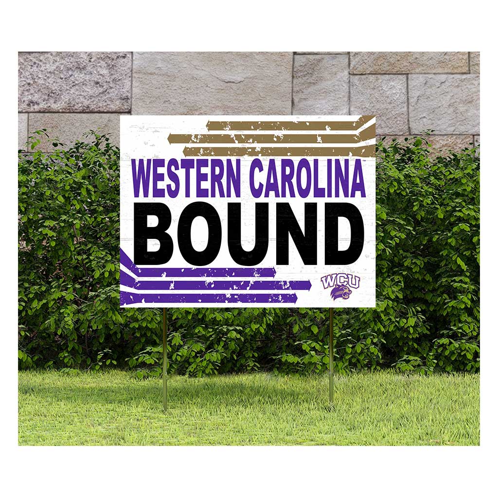 18x24 Lawn Sign Retro School Bound Western Carolina Catamounts
