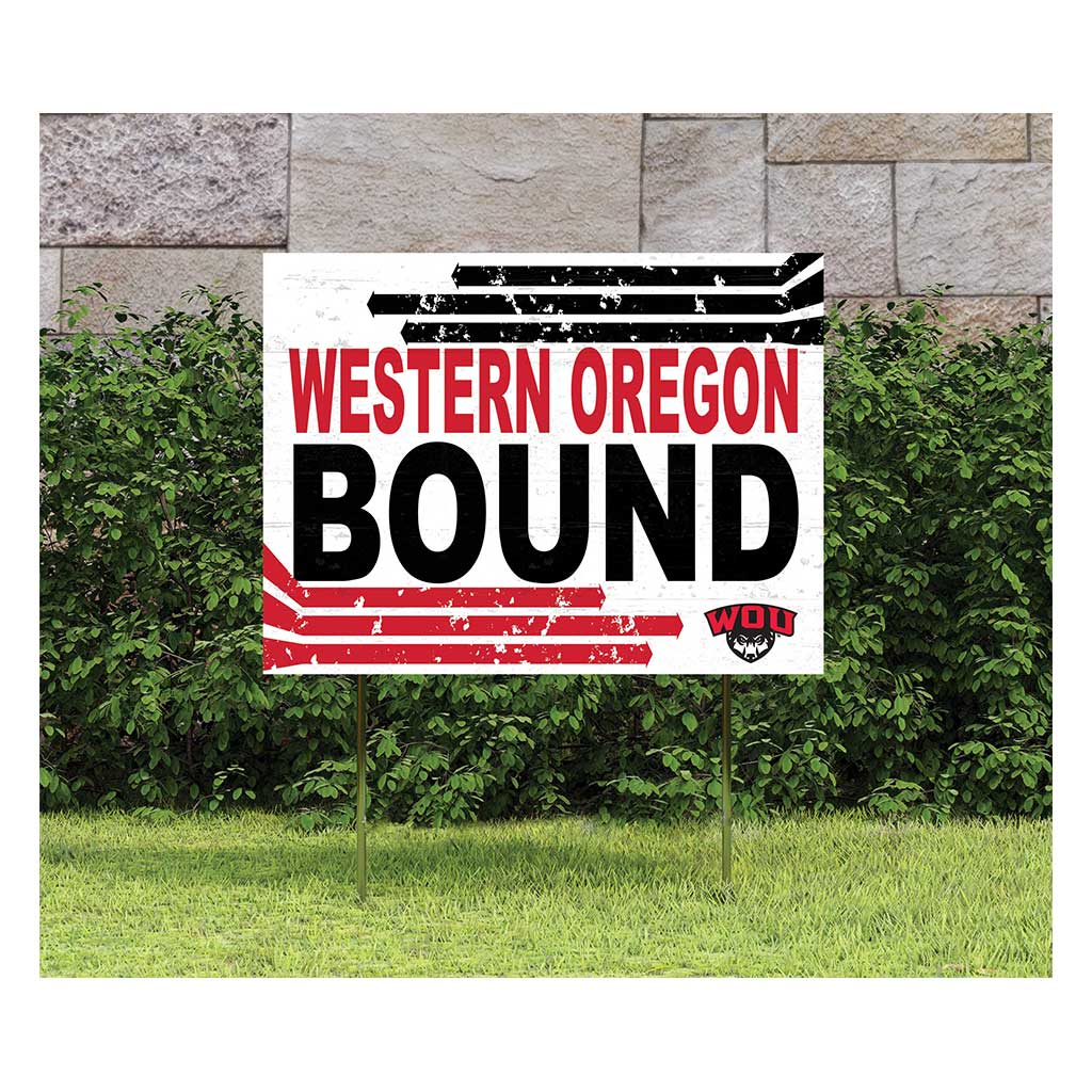 18x24 Lawn Sign Retro School Bound Western Oregon Wolves