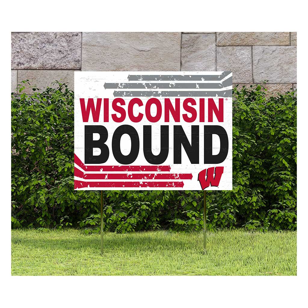 18x24 Lawn Sign Retro School Bound Wisconsin Badgers