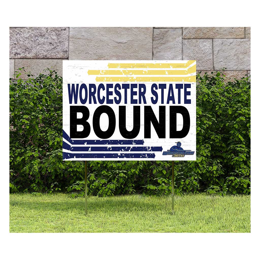 18x24 Lawn Sign Retro School Bound Worcester State College Lancers