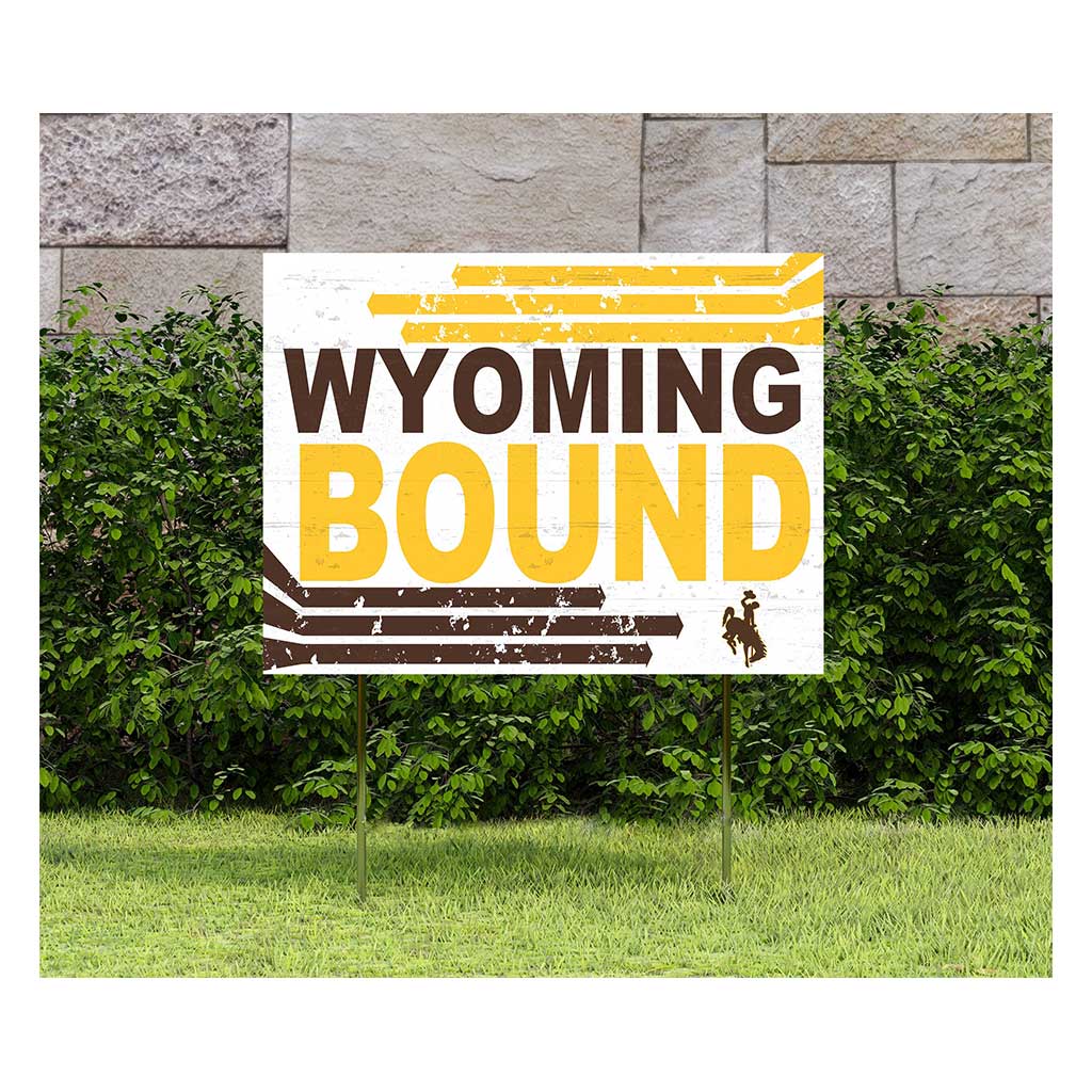 18x24 Lawn Sign Retro School Bound Wyoming Cowboys