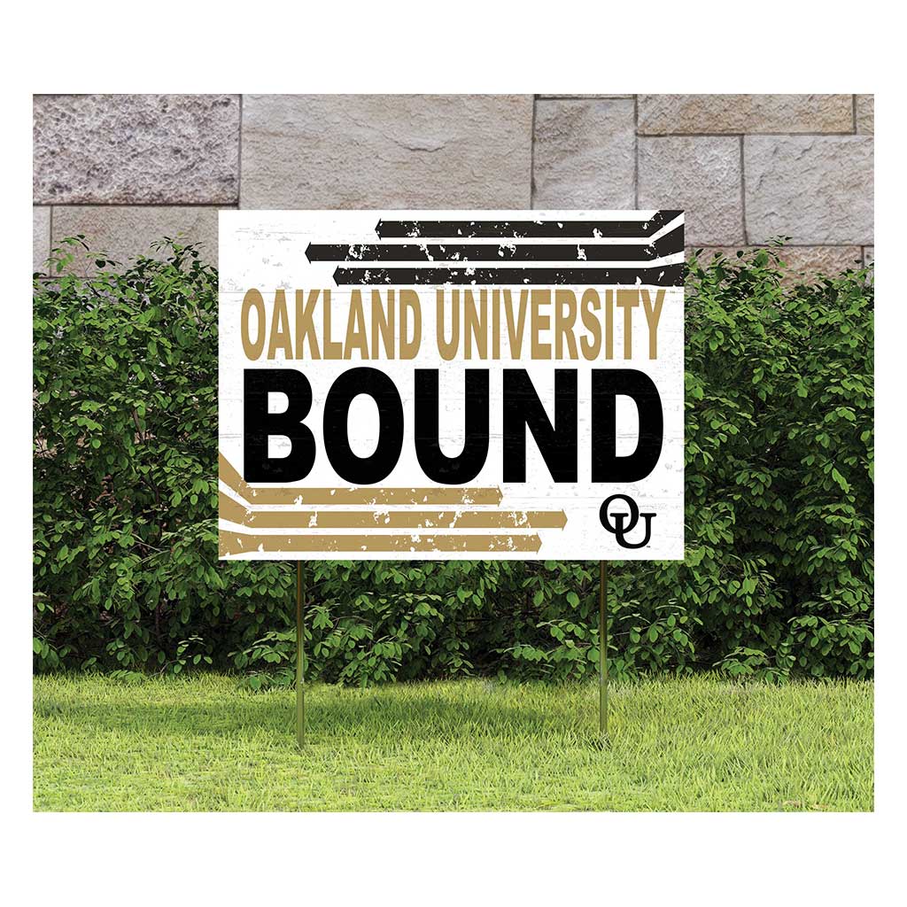 18x24 Lawn Sign Retro School Bound Oakland University Golden Grizzlies