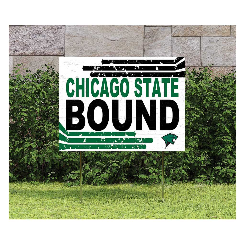 18x24 Lawn Sign Retro School Bound Chicago State Cougars