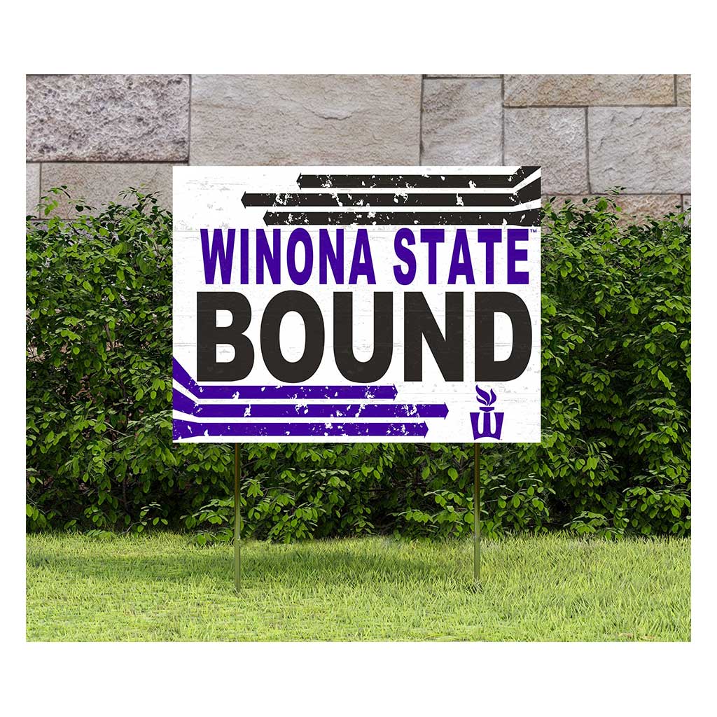 18x24 Lawn Sign Retro School Bound Winona State University Warriors