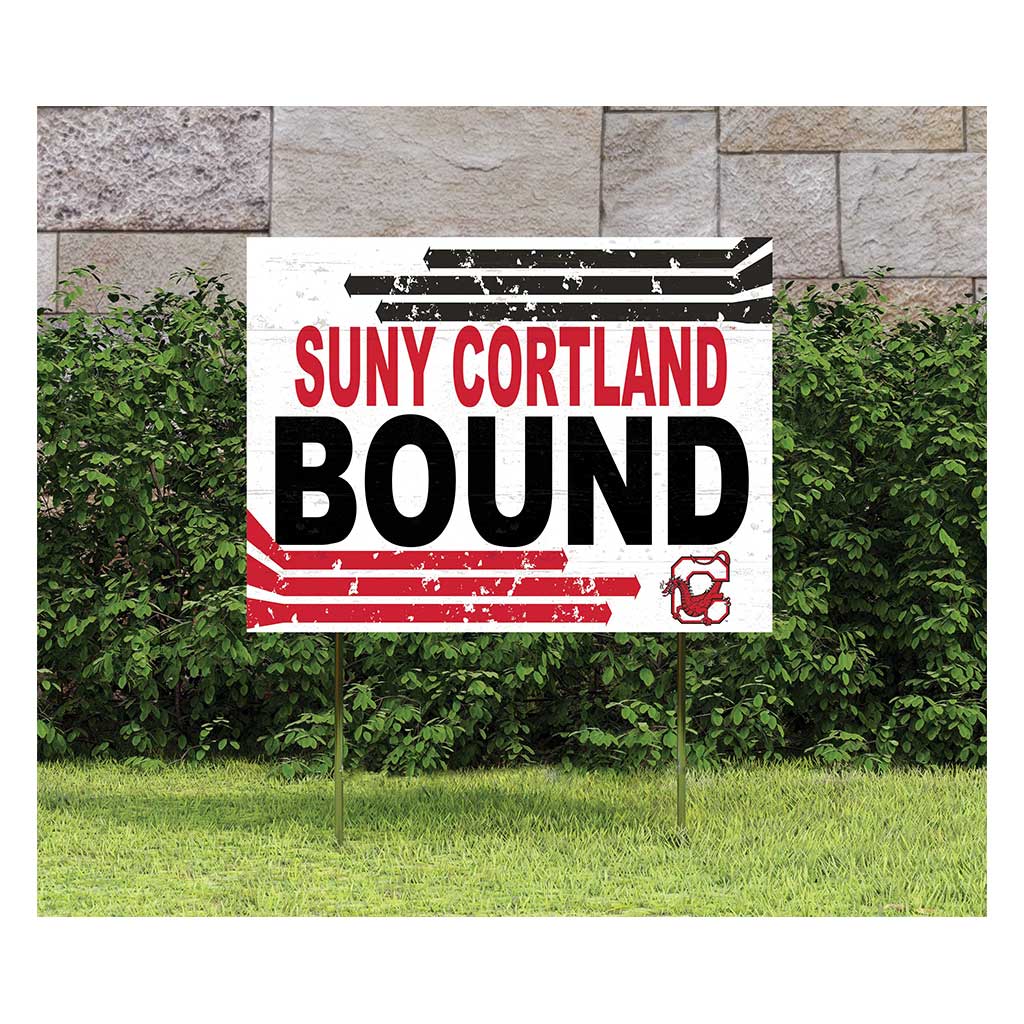18x24 Lawn Sign Retro School Bound SUNY Cortland Red Dragons