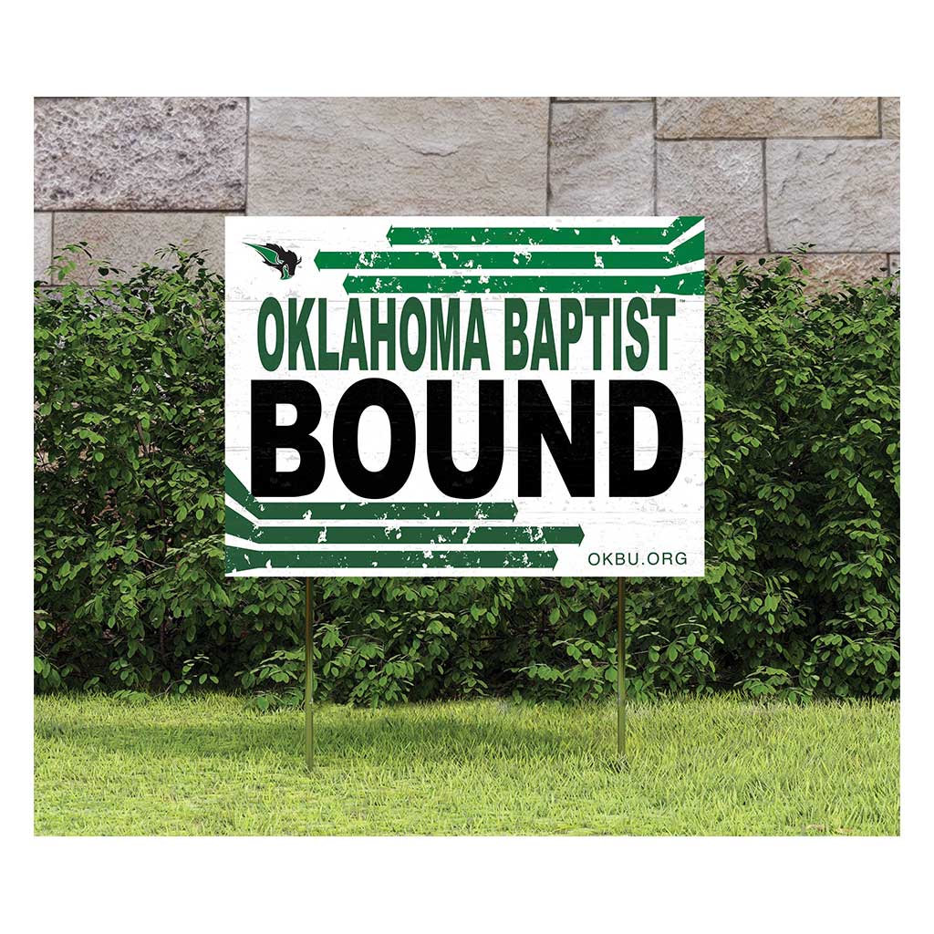 18x24 Lawn Sign Retro School Bound Oklahoma Baptist University Bison