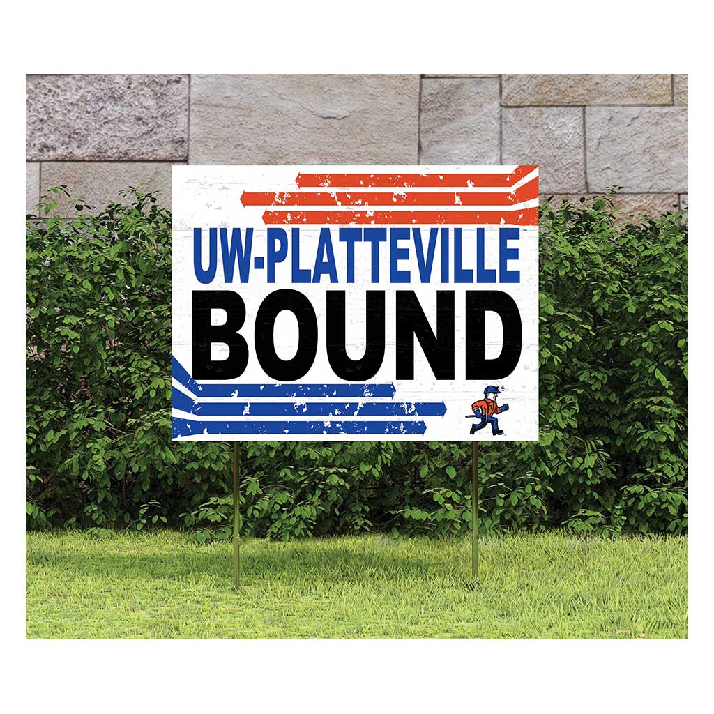 18x24 Lawn Sign Retro School Bound Wisconsin - Platteville PIONEERS