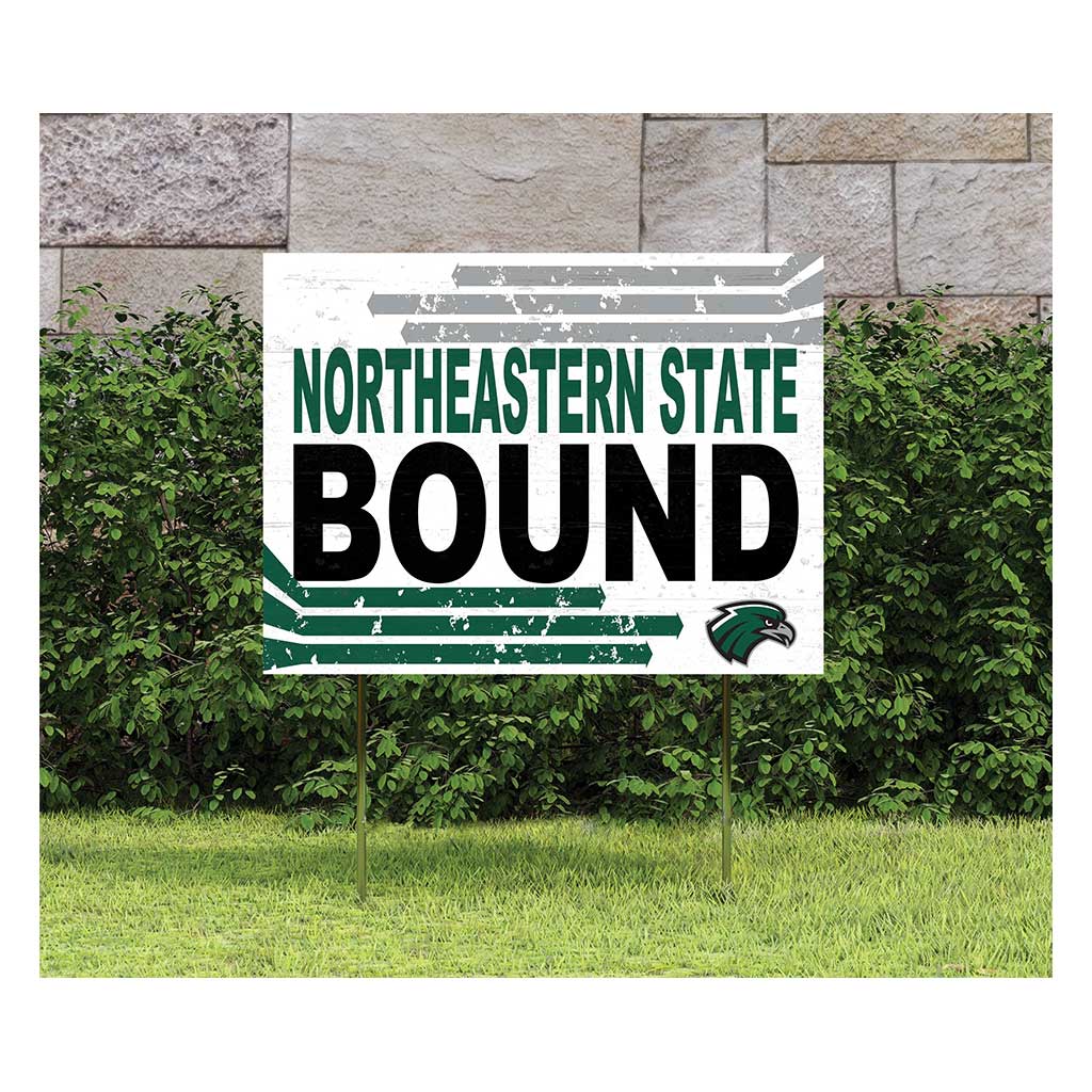 18x24 Lawn Sign Retro School Bound Northeastern State University Riverhawks