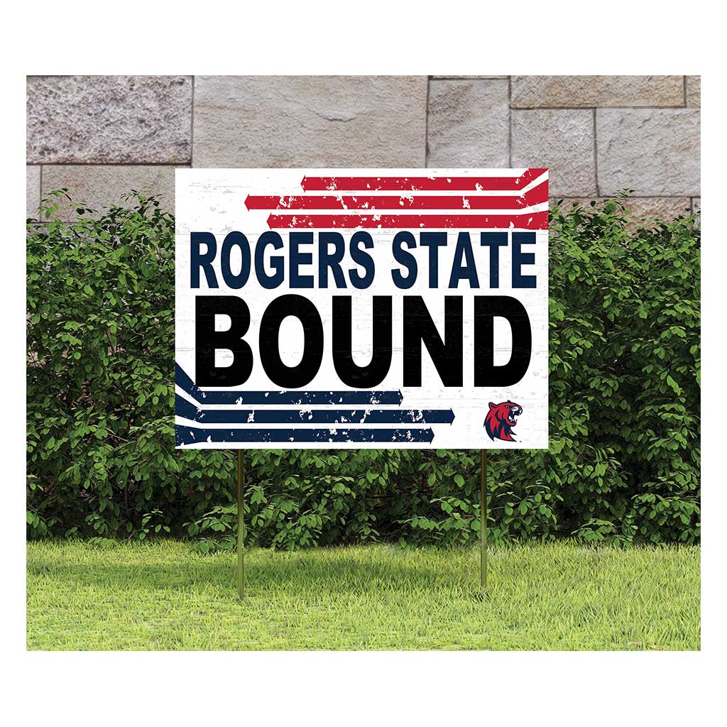 18x24 Lawn Sign Retro School Bound Rogers State University Hillcats