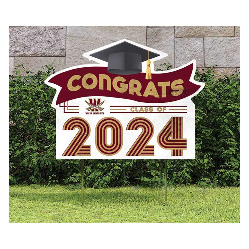 18x24 Congrats Graduation Lawn Sign Walsh University Cavaliers