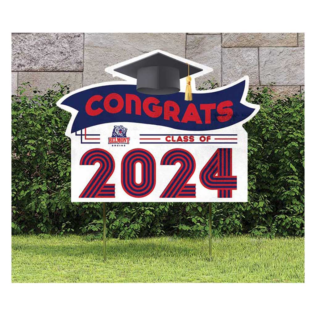 18x24 Congrats Graduation Lawn Sign Belmont Bruins