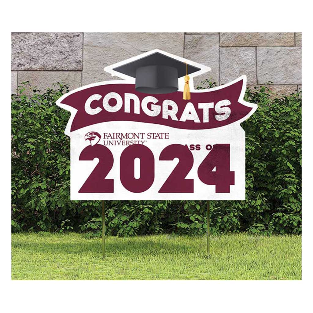 18x24 Congrats Graduation Lawn Sign Fairmont State Falcons