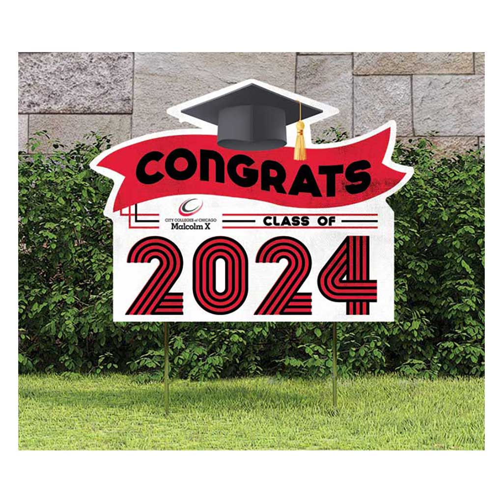 18x24 Congrats Graduation Lawn Sign Malcolm X College Hawks