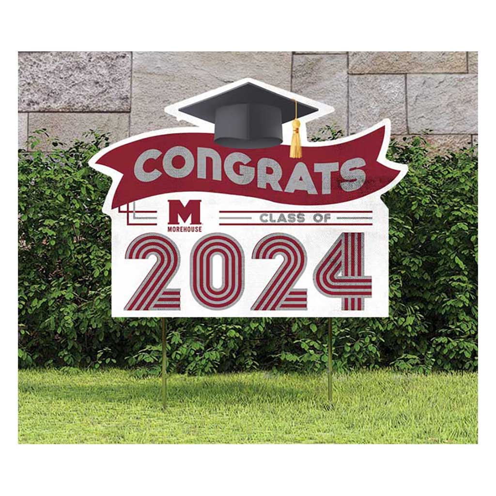18x24 Congrats Graduation Lawn Sign Morehouse College Maroon Tigers